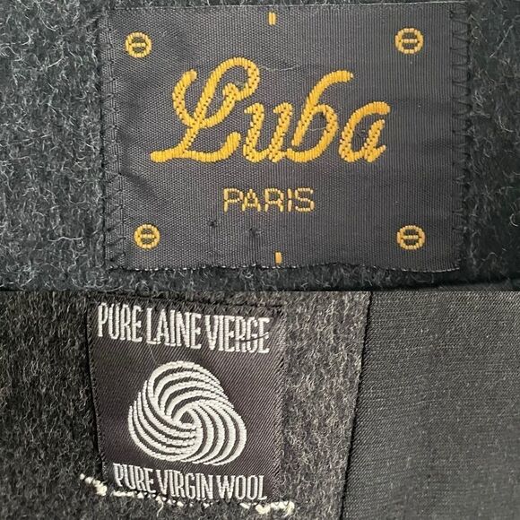 LUBA Paris Vintage Wool Double Breasted Long Winter Coat Grey L - Picture 9 of 9